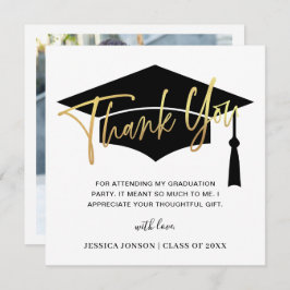 モダンシンプルミニマル写真卒業 サンキューカード