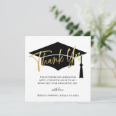 モダンシンプルミニマル写真卒業 サンキューカード (スタンド正面)