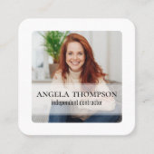 モダンシンプルミニマル写真接続QRコード スクエア名刺 (正面)