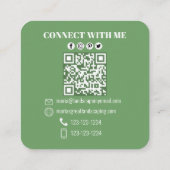 モダンシンプルミニマル写真接続QRコード スクエア名刺 (裏面)