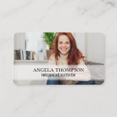 モダンシンプルミニマル写真接続QRコード 名刺 (正面)