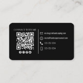 モダンシンプルミニマル写真接続QRコード 名刺 (裏面)