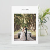 モダンシンプルミニマル写真結婚の サンキューカード (スタンド正面)