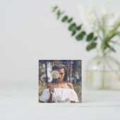 モダンシンプルミニマル写真QRコードSNS スクエア名刺 (スタンド正面)