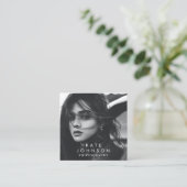 モダンシンプルミニマル写真QRコードSNS スクエア名刺 (スタンド正面)