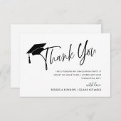 モダンシンプルミニマル卒業サンキューカード 招待状 (正面/裏面)