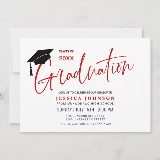 モダンシンプルミニマル卒業党 招待状 (正面)