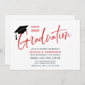 モダンシンプルミニマル卒業党 招待状 (正面/裏面)