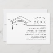 モダンシンプルミニマル卒業党 招待状 (正面)