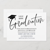 モダンシンプルミニマル卒業党 招待状 (正面/裏面)