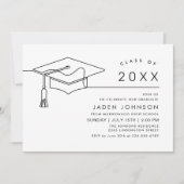モダンシンプルミニマル卒業党 招待状 (正面)