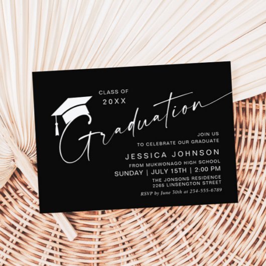 モダンシンプルミニマル卒業党 招待状