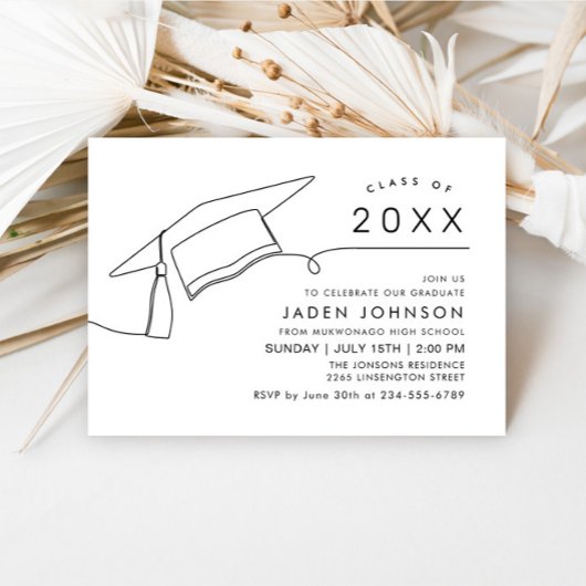 モダンシンプルミニマル卒業党 招待状