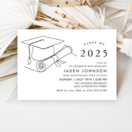 モダンシンプルミニマル卒業党 招待状