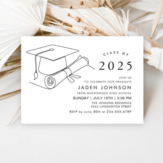 モダンシンプルミニマル卒業党 招待状