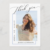 モダンシンプルミニマル卒業写真感謝していY サンキューカード (正面)