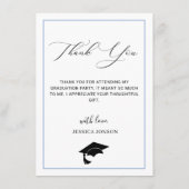 モダンシンプルミニマル卒業写真感謝していY サンキューカード (裏面)