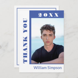 モダンシンプルミニマル卒業写真感謝していY サンキューカード