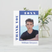 モダンシンプルミニマル卒業写真感謝していY サンキューカード (スタンド正面)