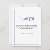 モダンシンプルミニマル卒業写真感謝していY サンキューカード (裏面)