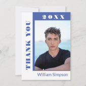 モダンシンプルミニマル卒業写真感謝していY サンキューカード (正面)