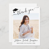 モダンシンプルミニマル卒業写真 サンキューカード (正面/裏面)