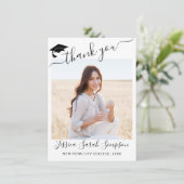 モダンシンプルミニマル卒業写真 サンキューカード (スタンド正面)