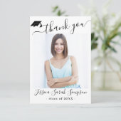 モダンシンプルミニマル卒業写真 サンキューカード (スタンド正面)