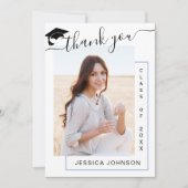 モダンシンプルミニマル卒業写真 サンキューカード (正面)