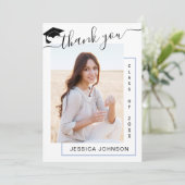 モダンシンプルミニマル卒業写真 サンキューカード (スタンド正面)