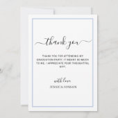 モダンシンプルミニマル卒業写真 サンキューカード (裏面)