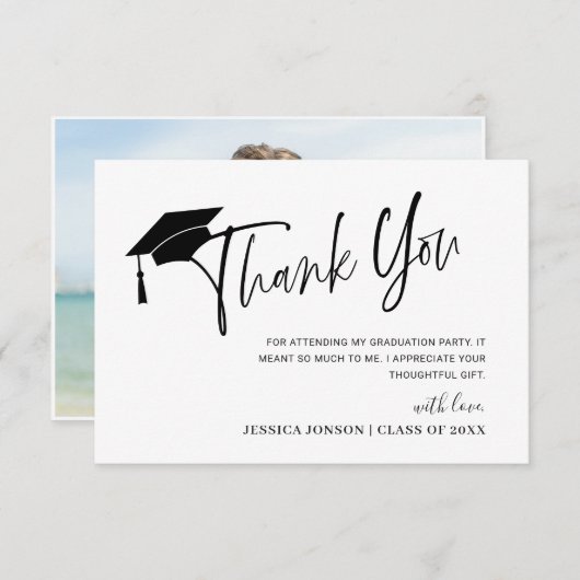 モダンシンプルミニマル卒業写真 招待状 (正面/裏面)