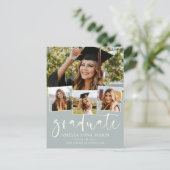モダンシンプルミニマル卒業招待状 ポストカード (スタンド正面)