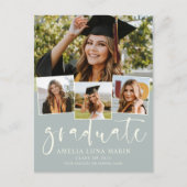 モダンシンプルミニマル卒業招待状 ポストカード (正面)