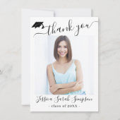 モダンシンプルミニマル卒業2写真 サンキューカード (正面)