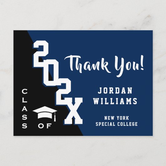 モダンシンプルミニマル卒業 ポストカード (正面)