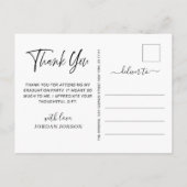 モダンシンプルミニマル卒業 案内ポストカード (裏面)