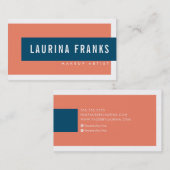 モダンシンプルミニマル名クールオレンジ 名刺 (正面/裏面)