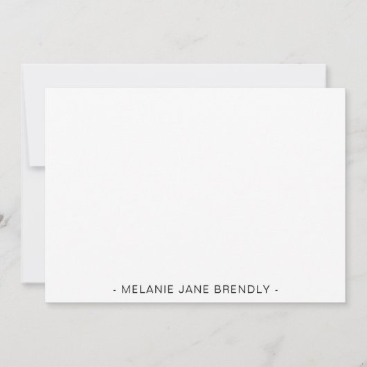 モダンシンプルミニマル名白 ノートカード (正面)