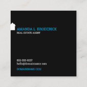 モダンシンプルミニマル実在ブラック不動産ブローカー スクエア名刺 (裏面)