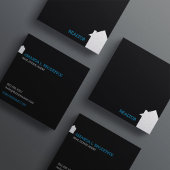 モダンシンプルミニマル実在ブラック不動産ブローカー スクエア名刺