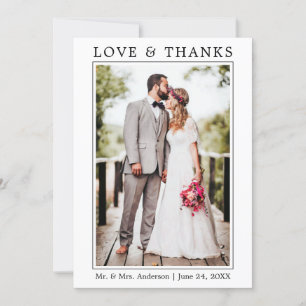 モダンシンプルミニマル感謝していラヴ結婚ズ サンキューカード