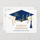 モダンシンプルミニマル海軍卒業式 ポストカード (正面/裏面)