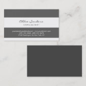 モダンシンプルミニマル灰色ストライプの白 名刺 (正面/裏面)