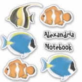 モダンシンプルミニマル熱帯魚海 シール (正面)