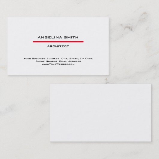 モダンシンプルミニマル白プロフェッショナル 名刺 (正面/裏面)