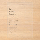 モダンシンプルミニマル結婚の前夜 アクリル招待状 (正面)