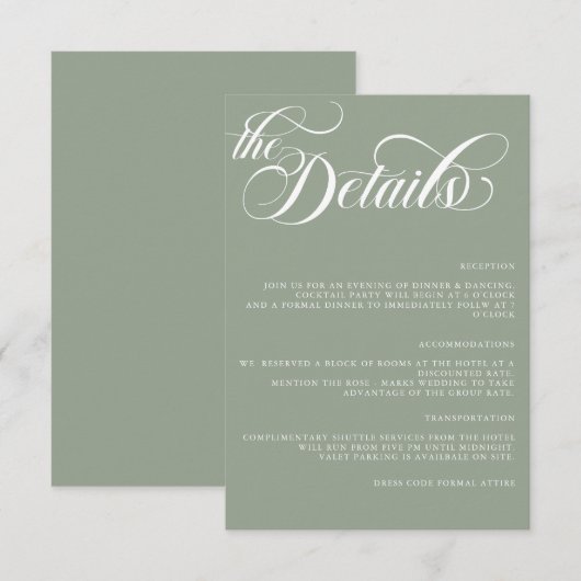 モダンシンプルミニマル結婚ズ詳細エンクロシュル エンクロージャーカード (正面/裏面)