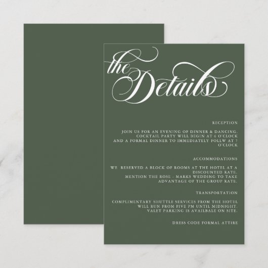 モダンシンプルミニマル結婚ズ詳細エンクロシュル エンクロージャーカード (正面/裏面)