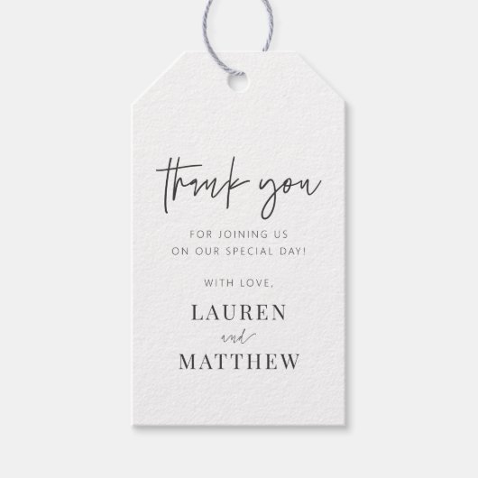 モダンシンプルミニマル結婚リストシック ギフトタグ (正面)